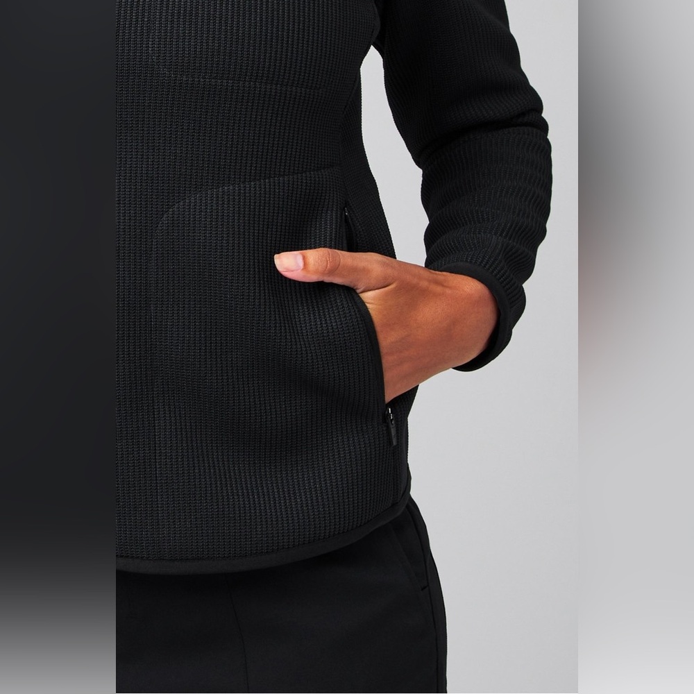 Fabletics Pace Quarter Zip Black Performance Stre… - image 5